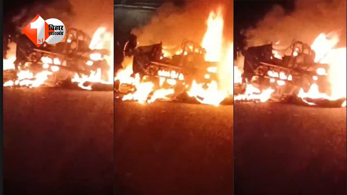चलती बाइक में अचानक धमाका… देखते ही देखते धधक उठी आग, युवक ने कूदकर बचाई जान
