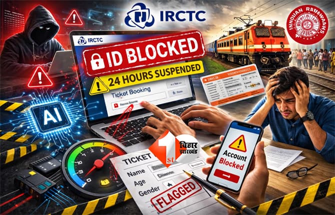 IRCTC ID Block News : रेलवे ने बदले ऑनलाइन टिकट बुकिंग के नियम, कई यूजर्स पर गिरेगी गाज; 24 घंटे के लिए बंद हो सकती है आपकी ID