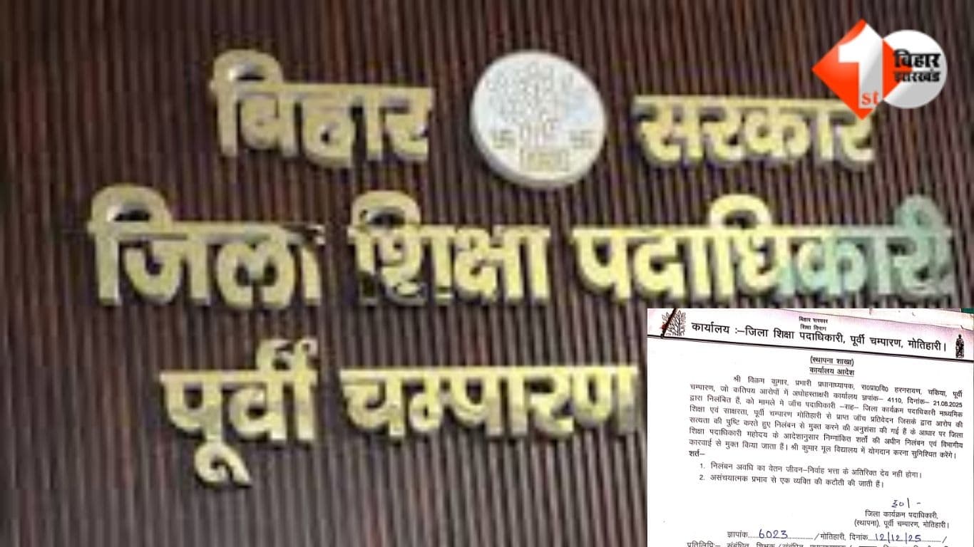 Bihar Education News, East Champaran DEO, DPO Establishment, Bihar Teacher News, Government Teacher Suspension, Education Department Corruption Bihar, DEO Office Letter Error, Bihar School Education,