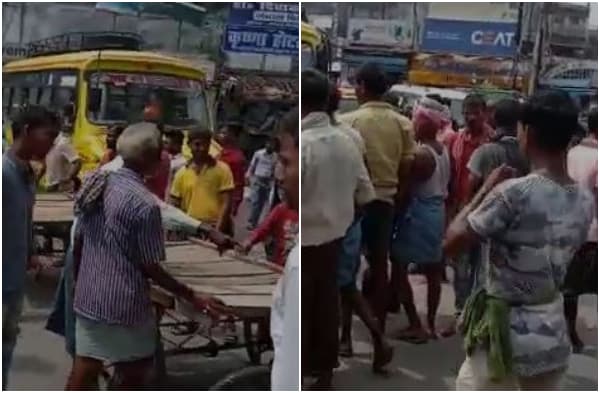 आनंद किशोर के खिलाफ सड़क पर उतरे ठेला चालक, एग्जीबिशन रोड़ को किया जाम