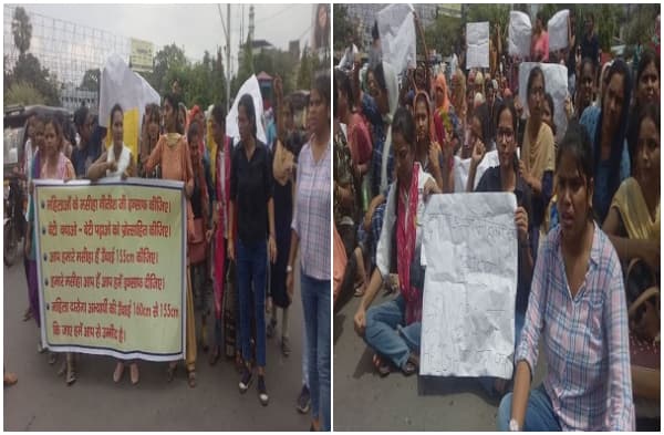 पटना में सड़क पर उतरी महिला दारोगा अभ्यर्थी, बहाली के नियमों में बदलाव को लेकर प्रोटेस्ट
