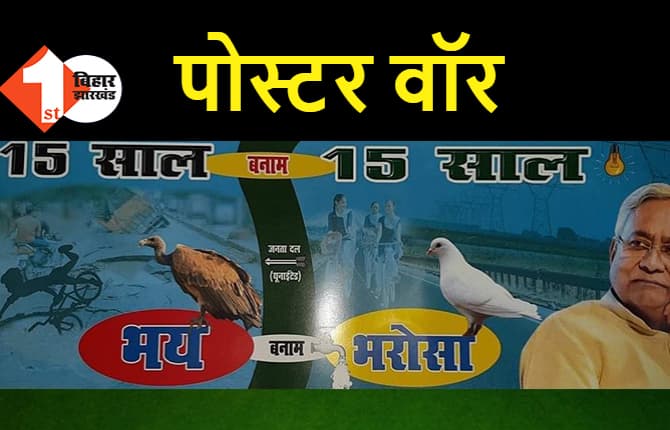 बिहार में पॉलिटिकल पोस्टर वॉर, JDU ने भय बनाम भरोसा का दिया नारा